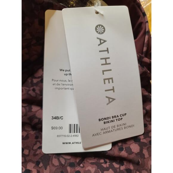 NWT Athleta Bondi Bra Cup Bikini Top - 34 B/C - camo flora chocolate - 34 B/C - Picture 3 of 5